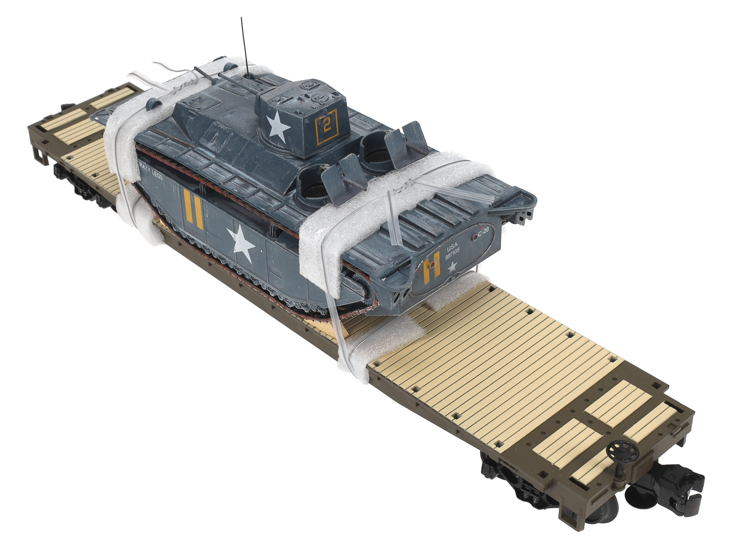 MTH 2098914 O US Army Flatcar w/M4 Sherman Tank