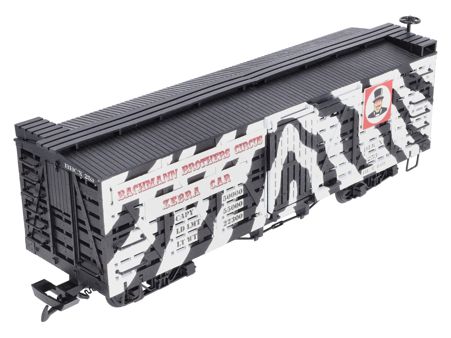 Bachmann 98384 G Scale Circus Bachmann Brothers Zebra Stock Car
