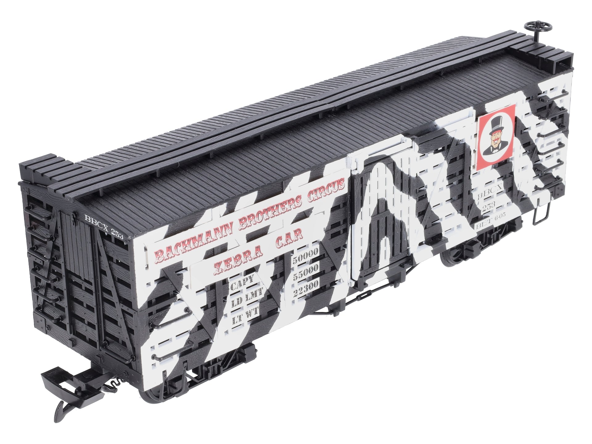 Bachmann 98384 G Scale Circus Bachmann Brothers Zebra Stock Car