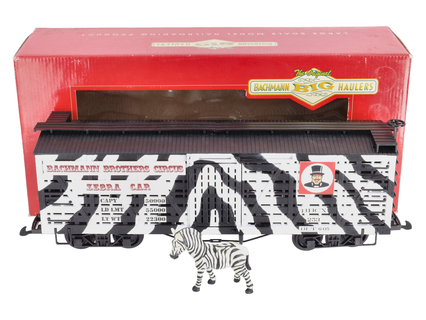 Bachmann 98384 G Scale Circus Bachmann Brothers Zebra Stock Car