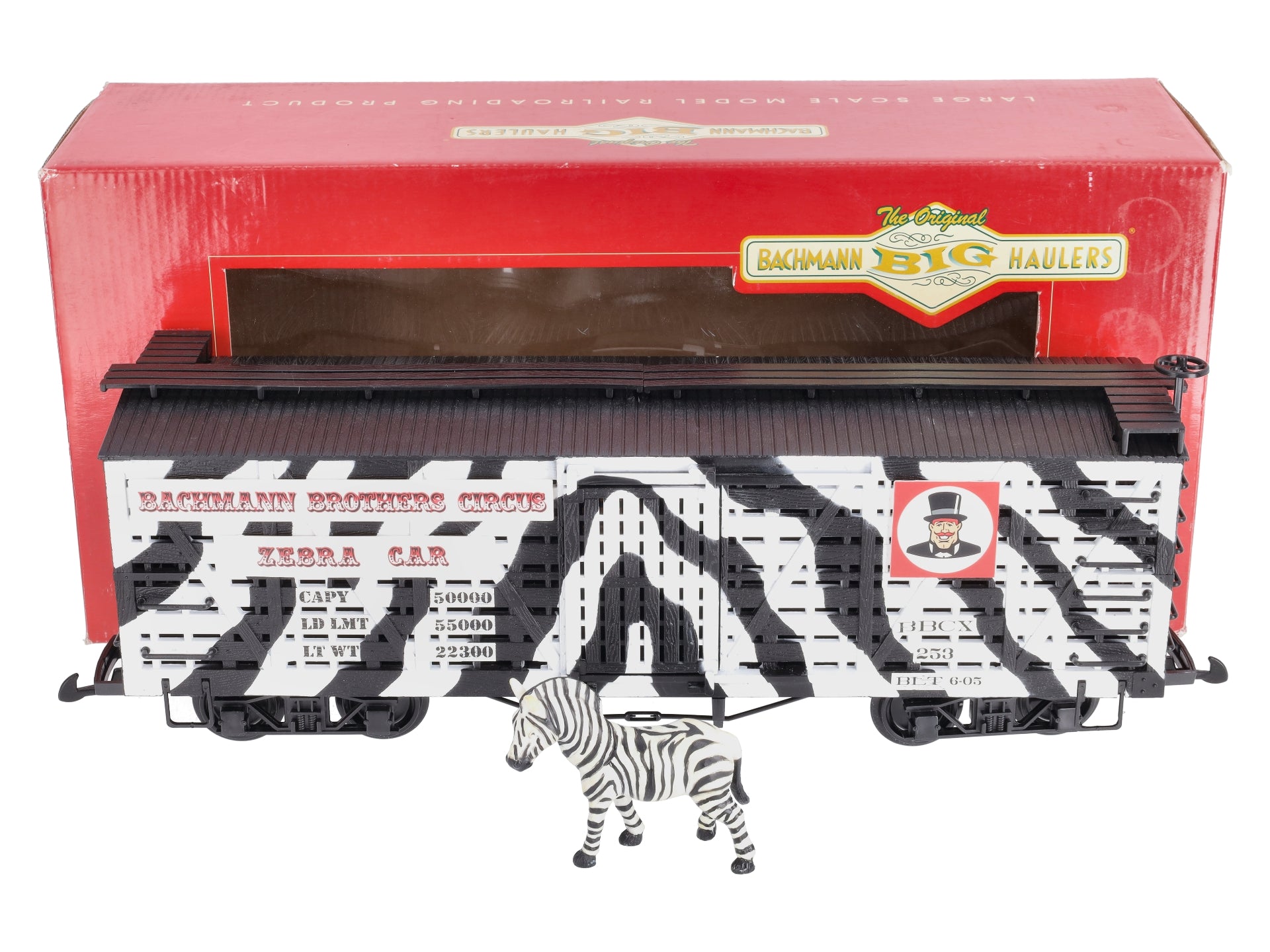 Bachmann 98384 G Scale Circus Bachmann Brothers Zebra Stock Car
