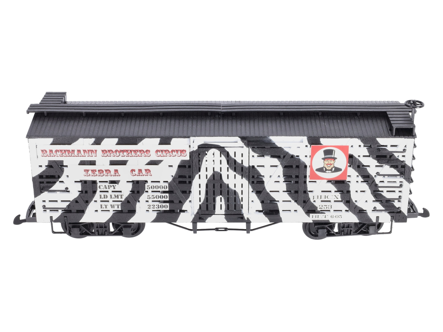 Bachmann 98384 G Scale Circus Bachmann Brothers Zebra Stock Car