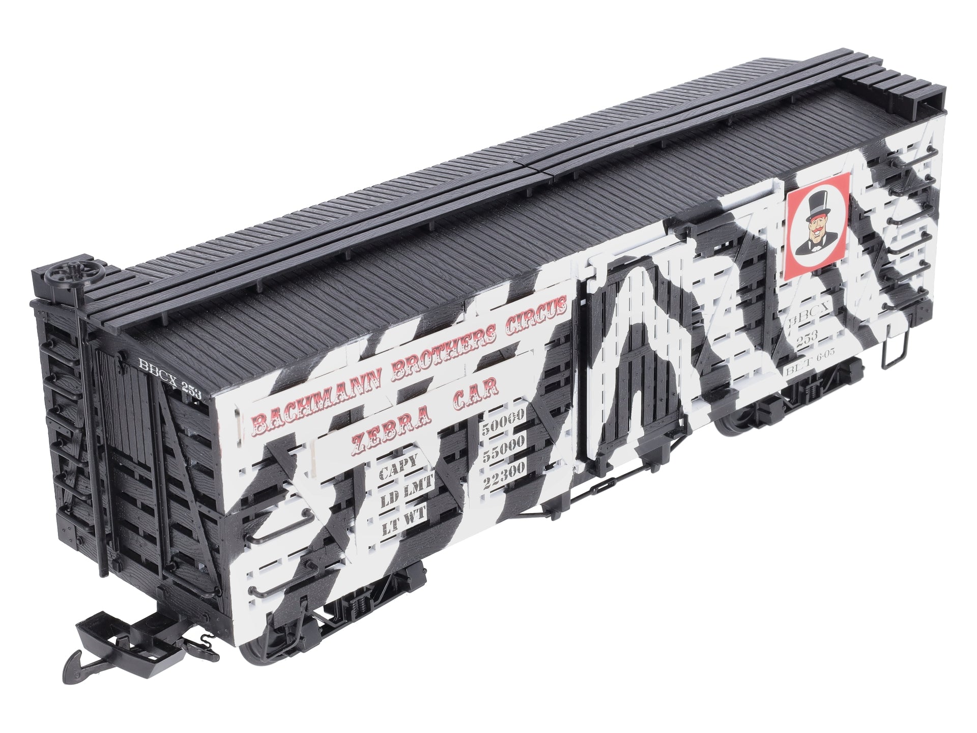 Bachmann 98384 G Scale Circus Bachmann Brothers Zebra Stock Car
