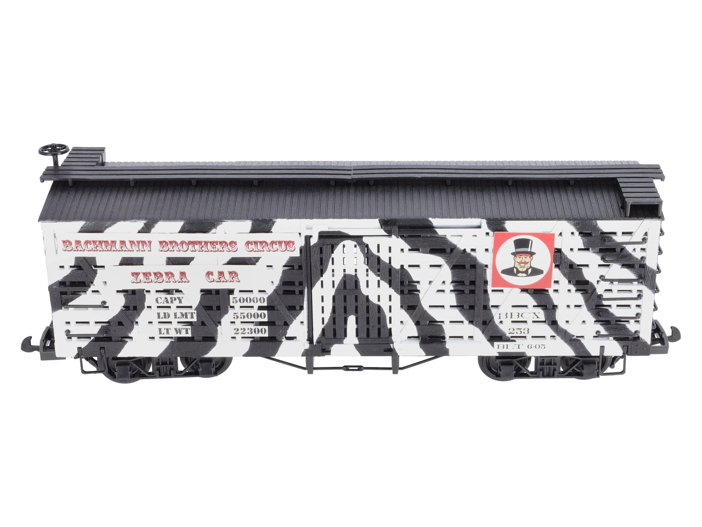 Bachmann 98384 G Scale Circus Bachmann Brothers Zebra Stock Car