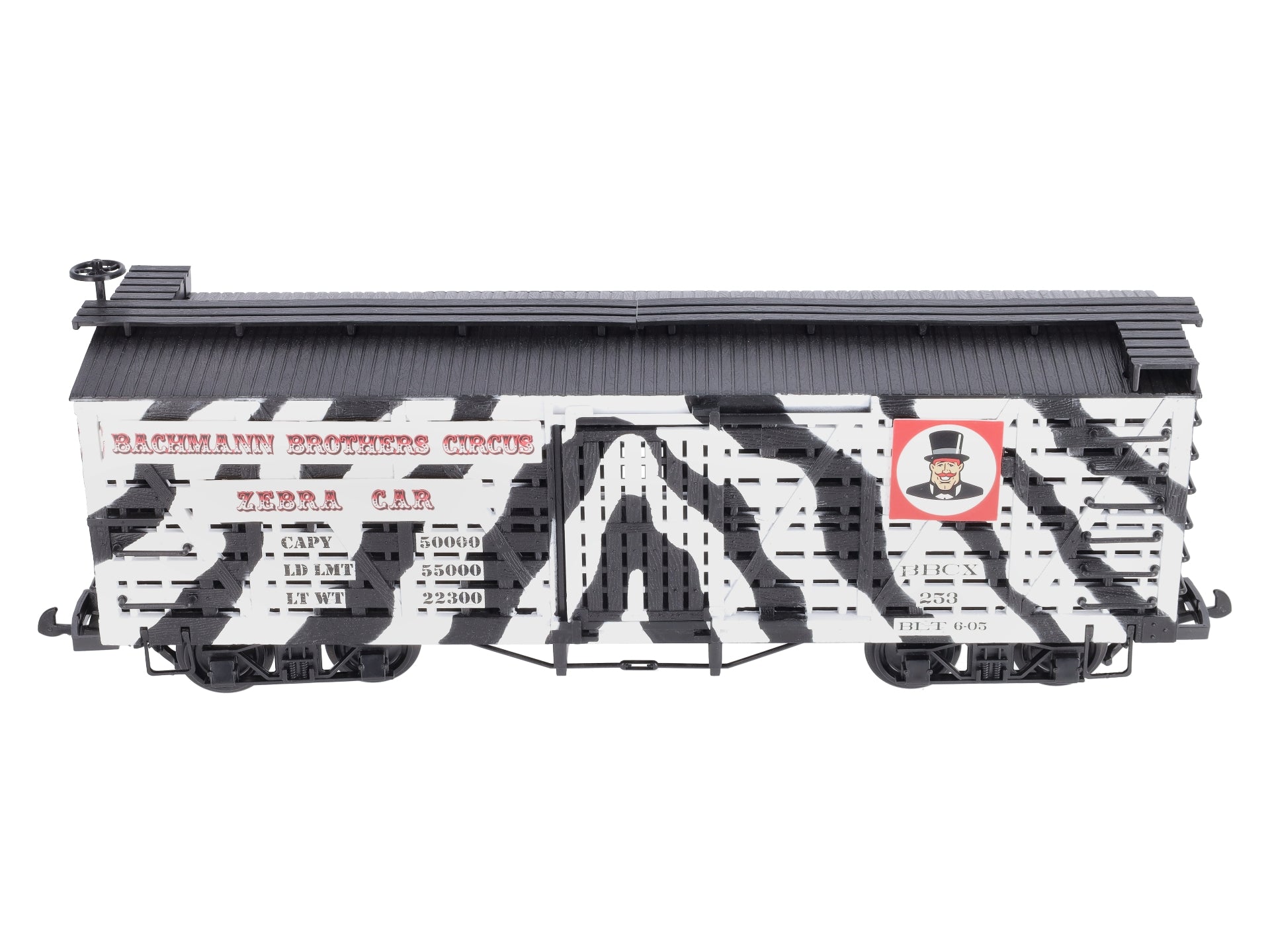 Bachmann 98384 G Scale Circus Bachmann Brothers Zebra Stock Car