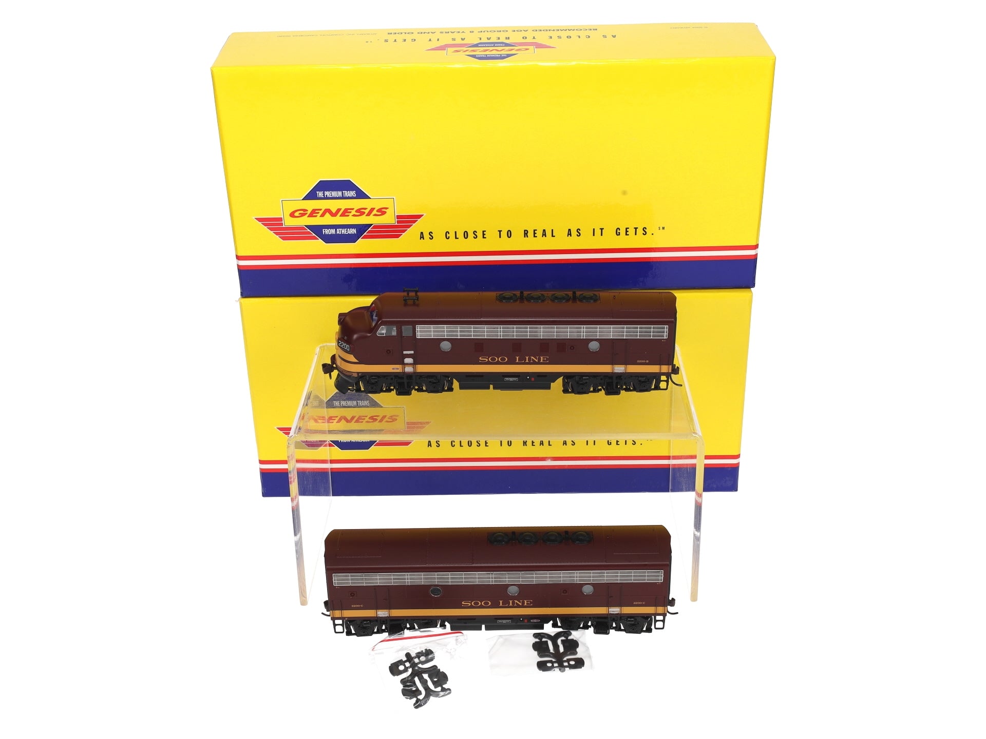 Athearn G2524 HO Scale Soo Line F3AB Diesel Locomotive #2200C & #2200B LN/Box