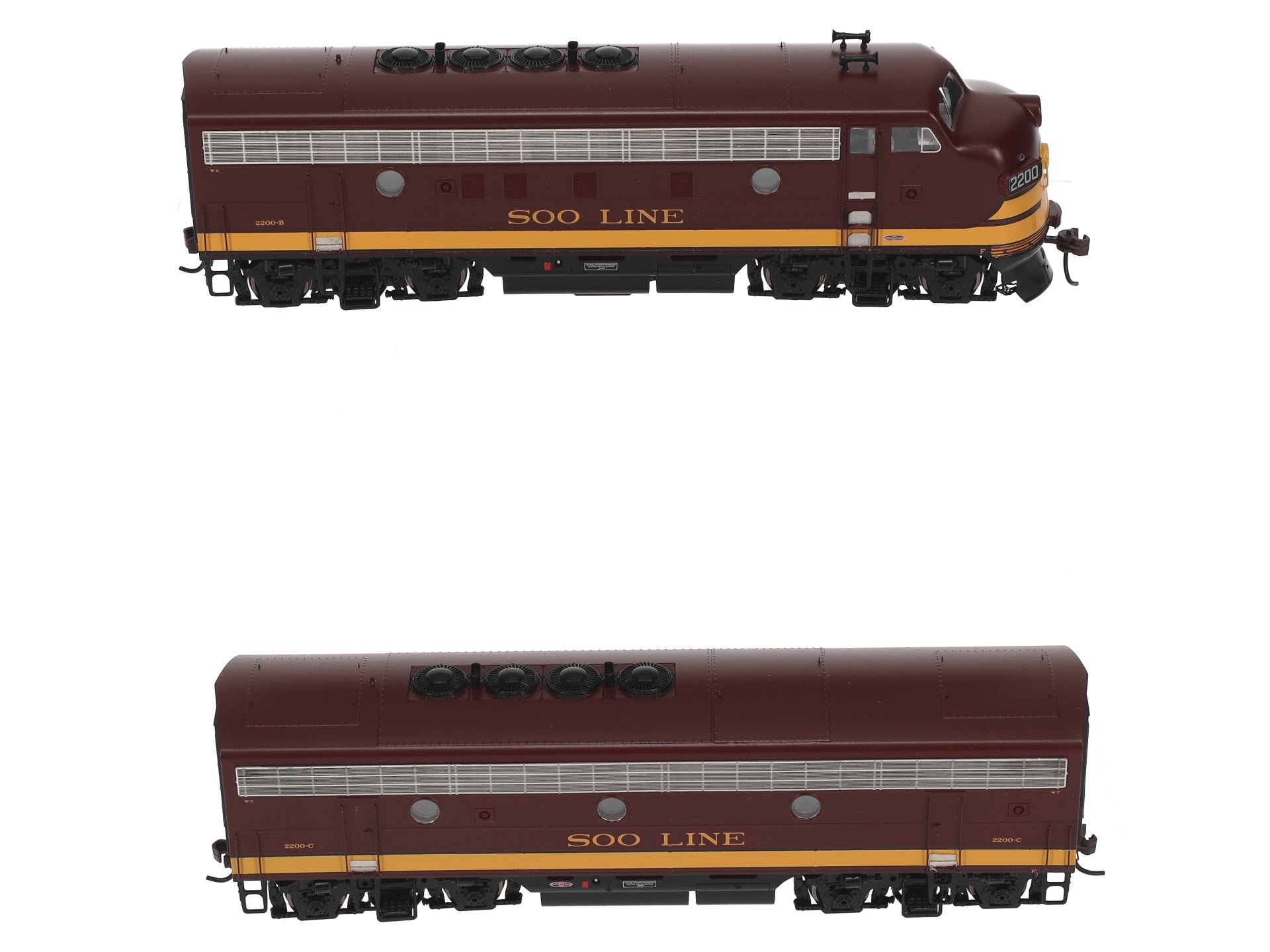 Athearn G2524 HO Scale Soo Line F3AB Diesel Locomotive #2200C & #2200B LN/Box