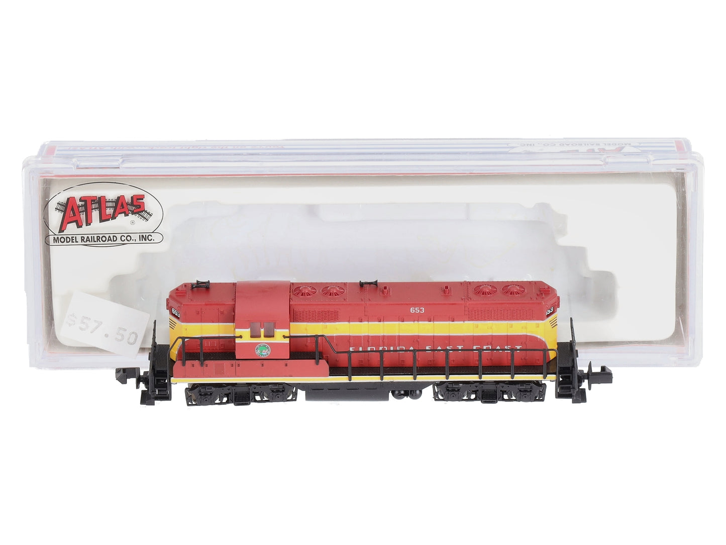Atlas 48311 N Scale Florida East Coast GP-9 Phase II Diesel Locomotive #653 LN/Box