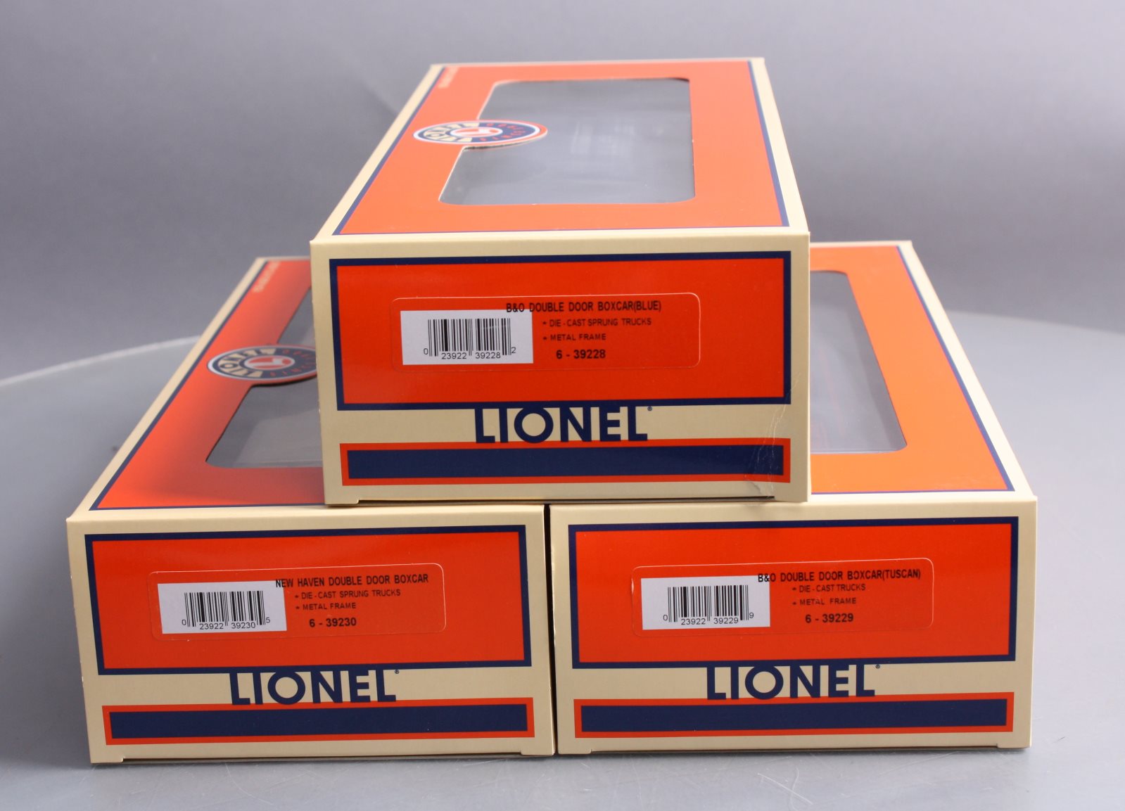 Lionel 6-39227 O Gauge B&O 6468 Double Door Automobile Boxcar (Set of 3) NIB