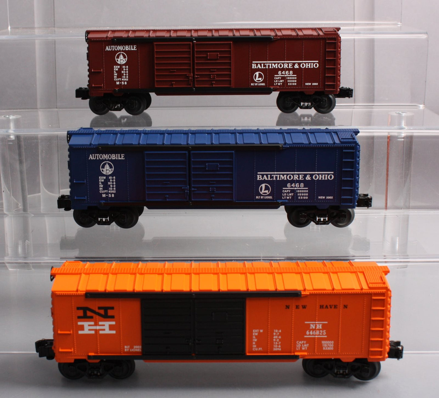 Lionel 6-39227 O Gauge B&O 6468 Double Door Automobile Boxcar (Set of 3) LN/Box