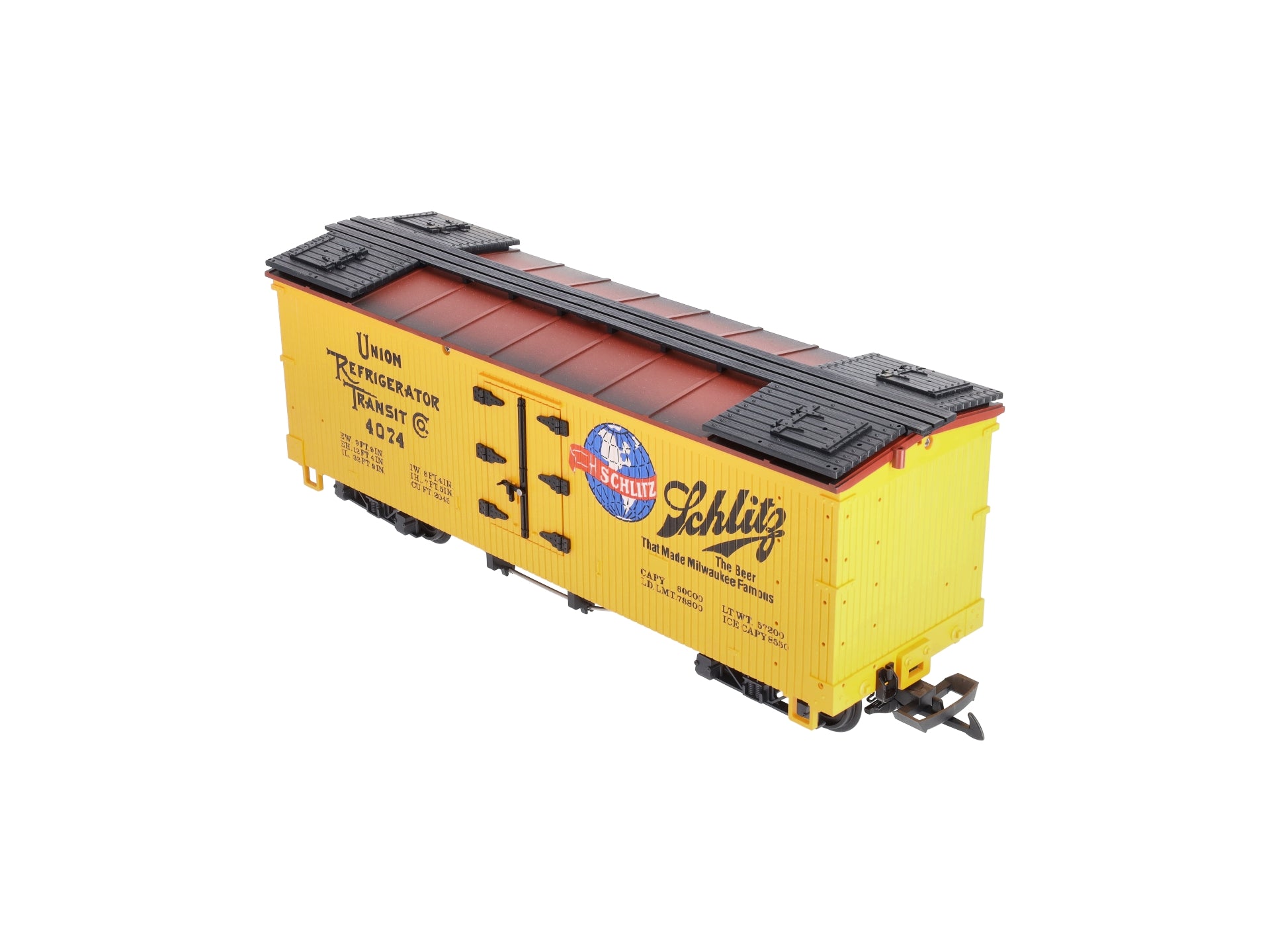 LGB 4074-Z02 G Scale Union Refrigerator / Schlitz Reefer Car EX/Box