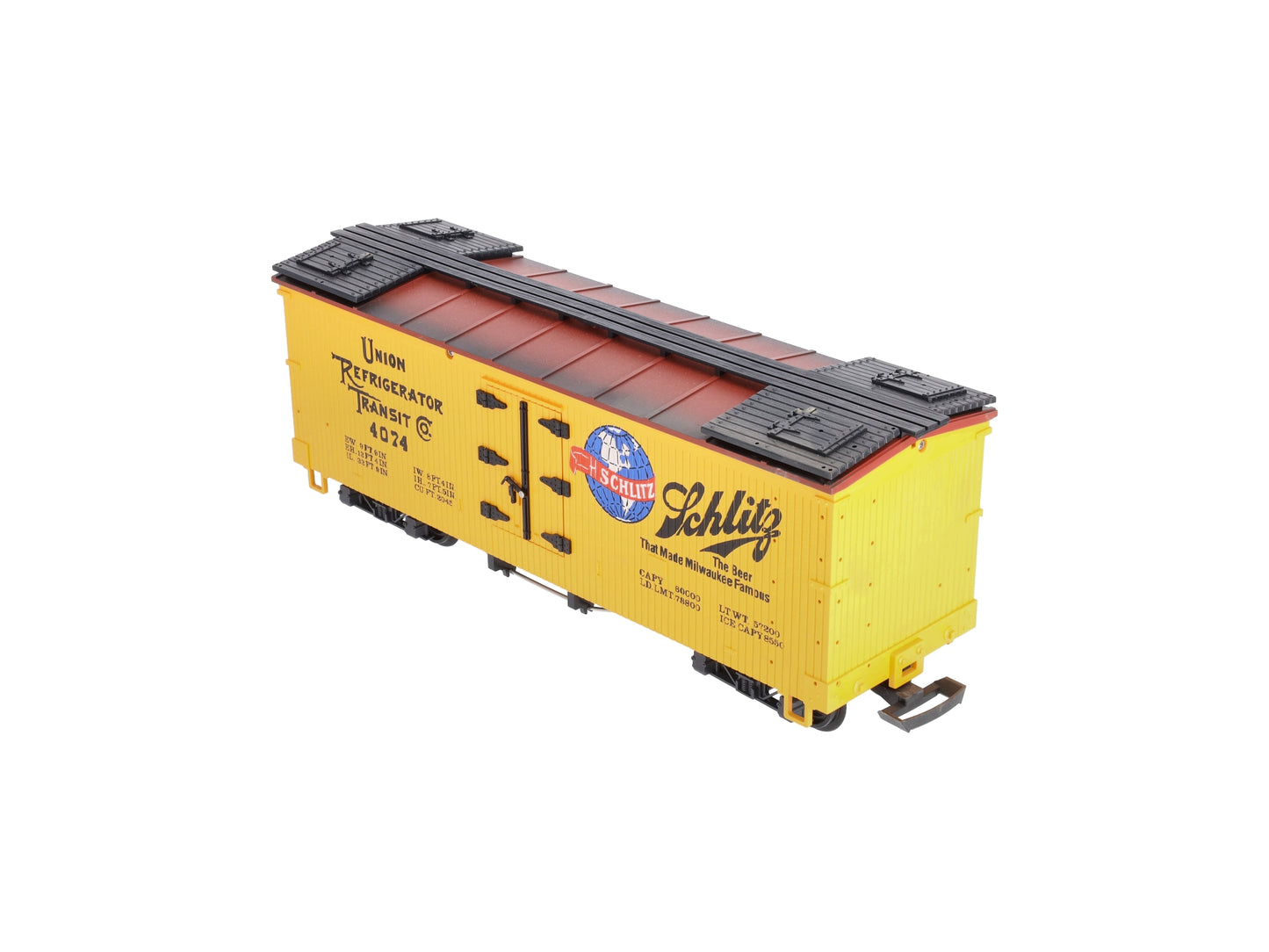 LGB 4074-Z02 G Scale Union Refrigerator / Schlitz Reefer Car EX/Box