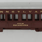 Lionel 9508-3 Pennsylvania RR City of Philadelphia Passenger Car Shell