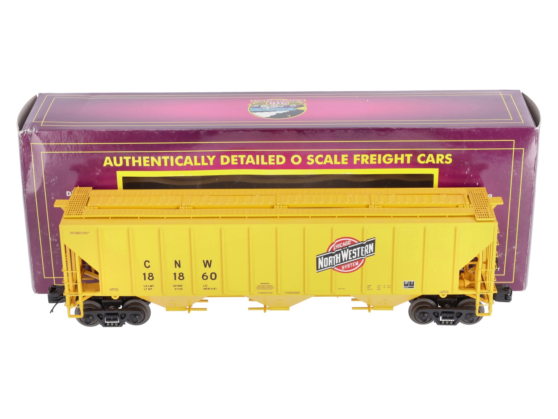 MTH 20-97196 O Gauge C&NW Ps-2CD High-Sided Hopper LN/Box