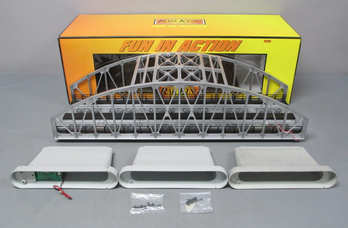 MTH 40-1107 O Gauge 2-Track Silver Steel Arch Bridge LN/Box
