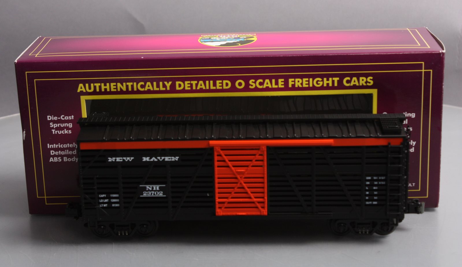 MTH 20-90027E O Gauge New Haven Premier Stock Car #23702 EX/Box