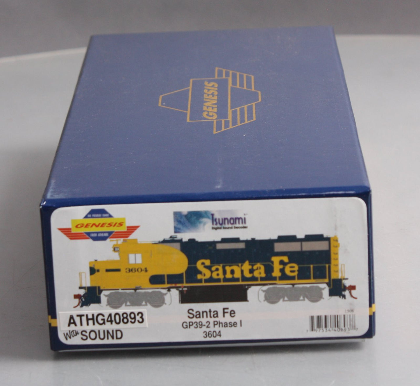 Athearn G40893 HO Santa Fe GP39-2 Phase I Diesel Locomotive w/DCC & Sound #3604