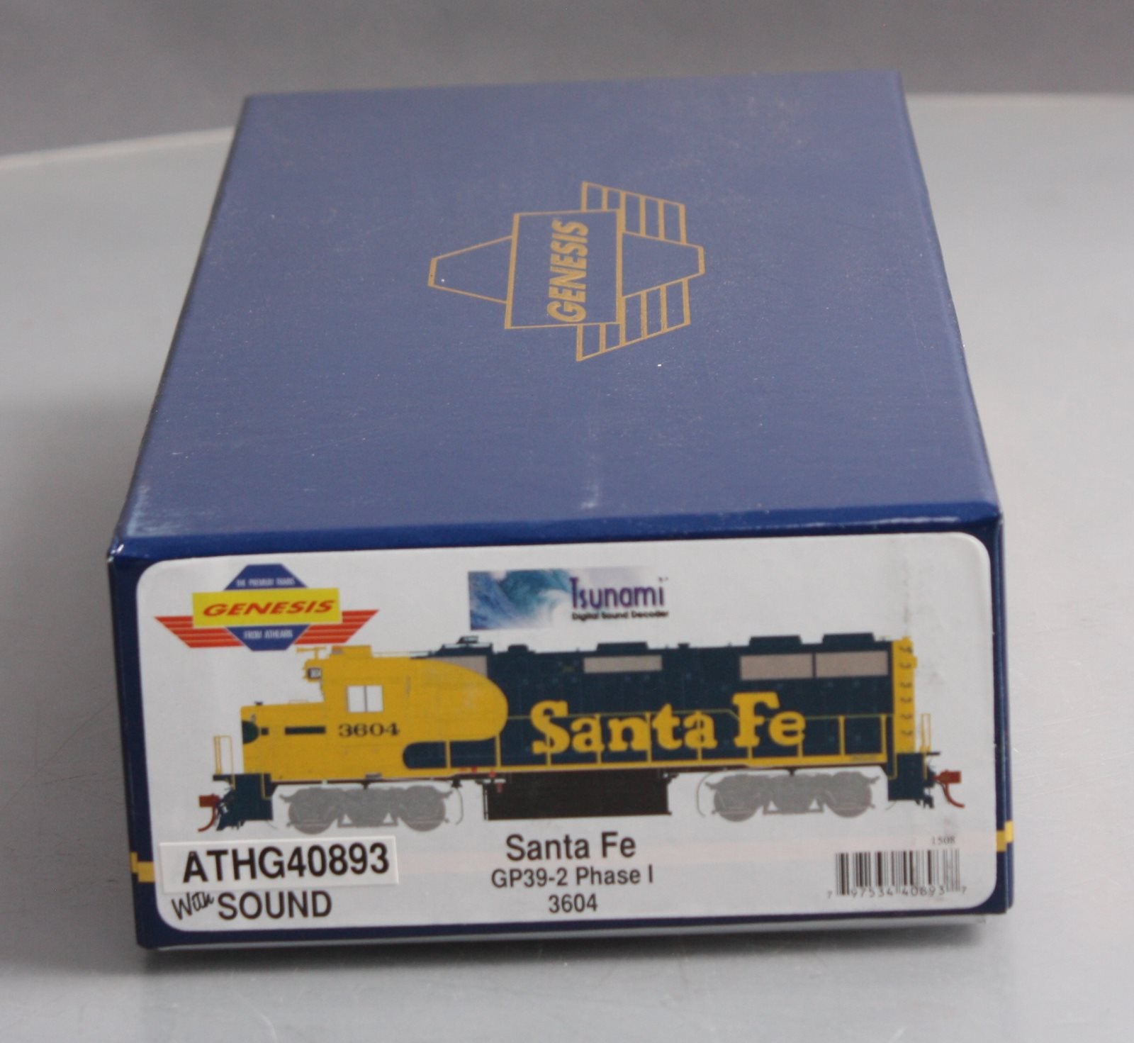 Athearn G40893 HO Santa Fe GP39-2 Phase I Diesel Locomotive w/DCC & Sound #3604