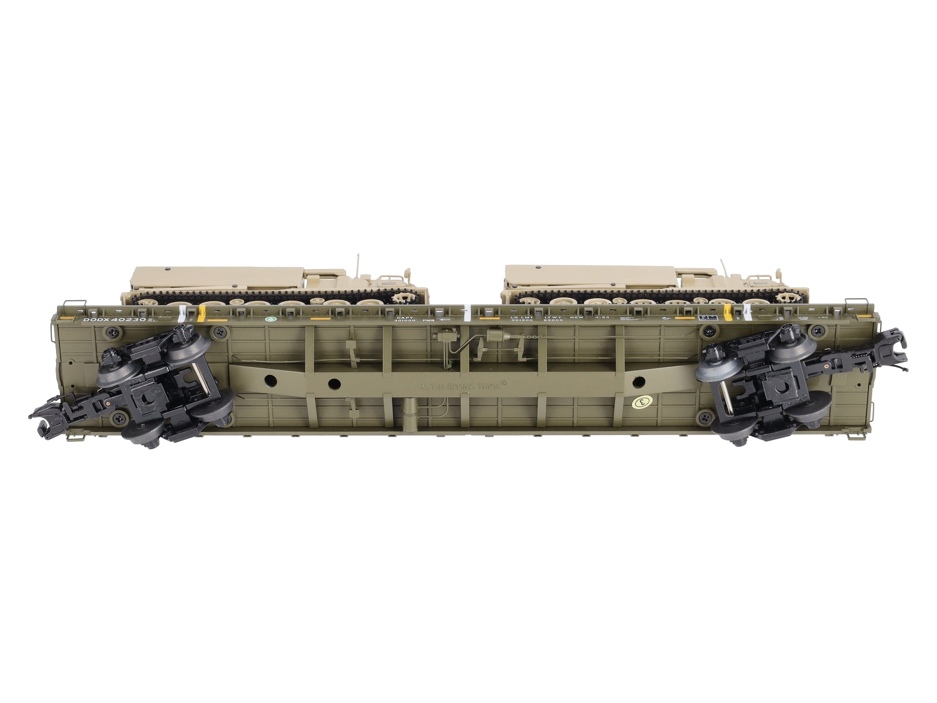 MTH 20-95470 U.S. Army Premier 60' Flat Car w/2 M270 Rocket Launchers #40230