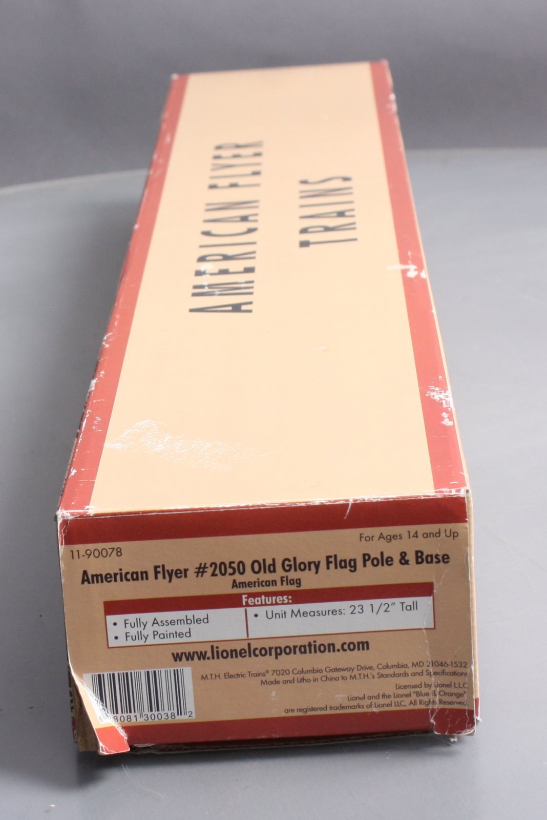 MTH 11-90078 O American Flyer Old Glory Flag Pole & Base w/ American Flag #2050 LN/Box