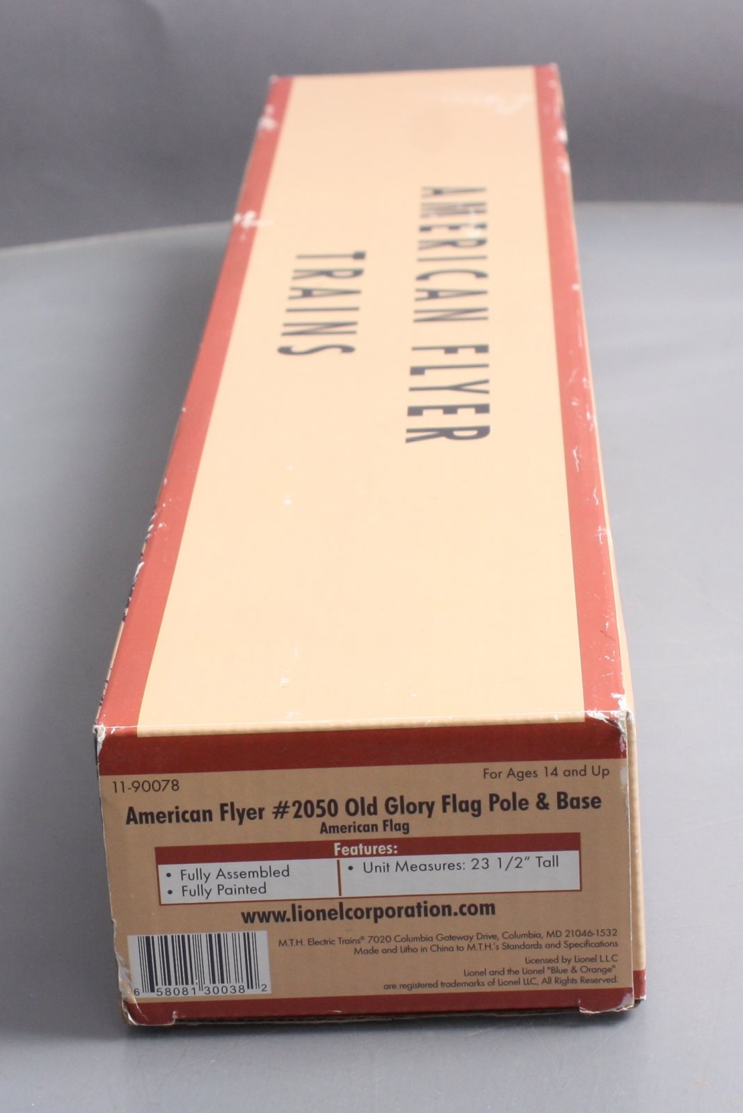 MTH 11-90078 O American Flyer Old Glory Flag Pole & Base w/ American Flag #2050 LN/Box