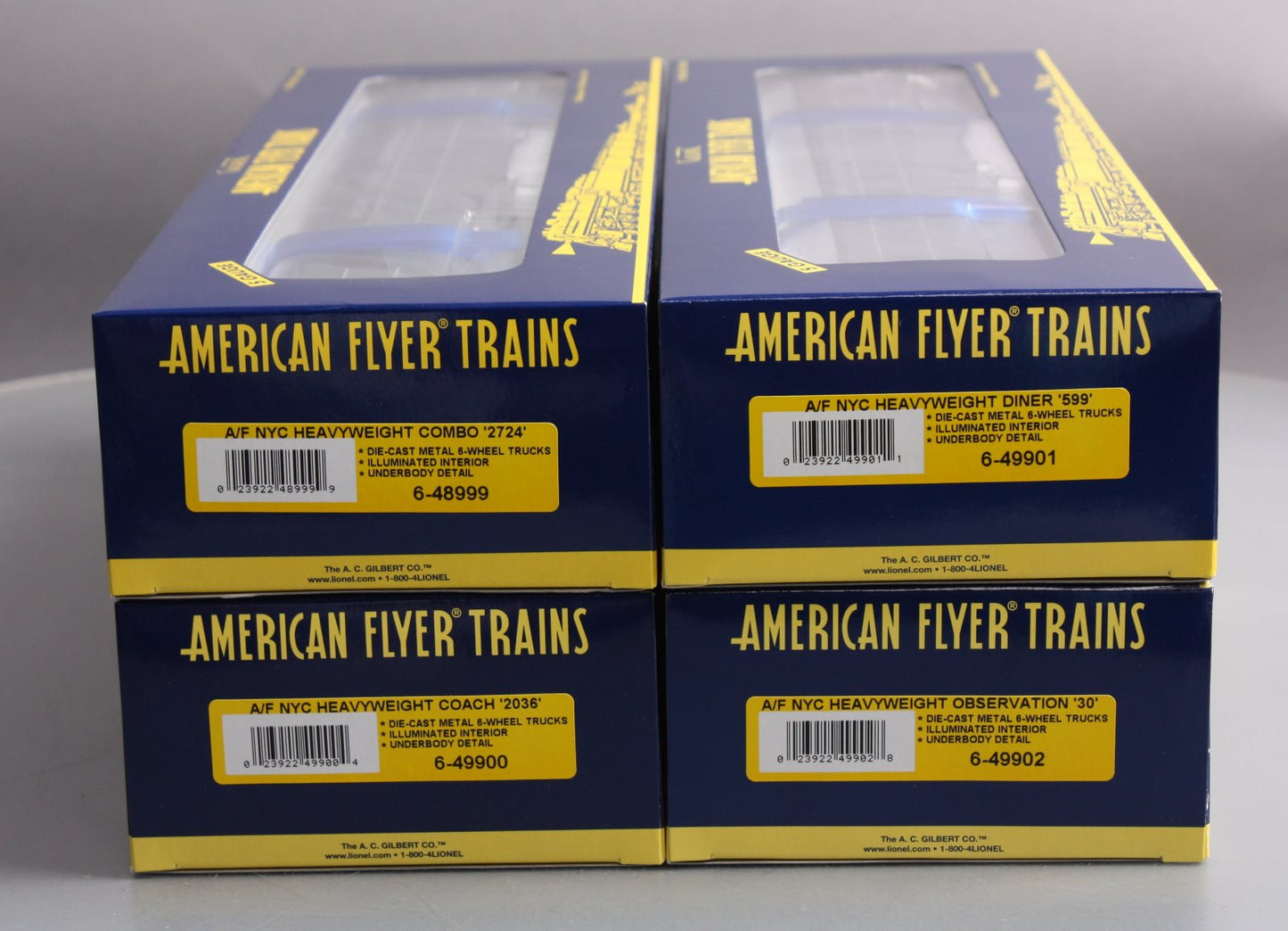 American Flyer 6-48990 S New York Central Heavyweight Passenger Cars (Set of 4) LN/Box