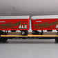 MTH 20-95126 Narragansett Ale Flat Car #17236 with 2 PUP Trailers