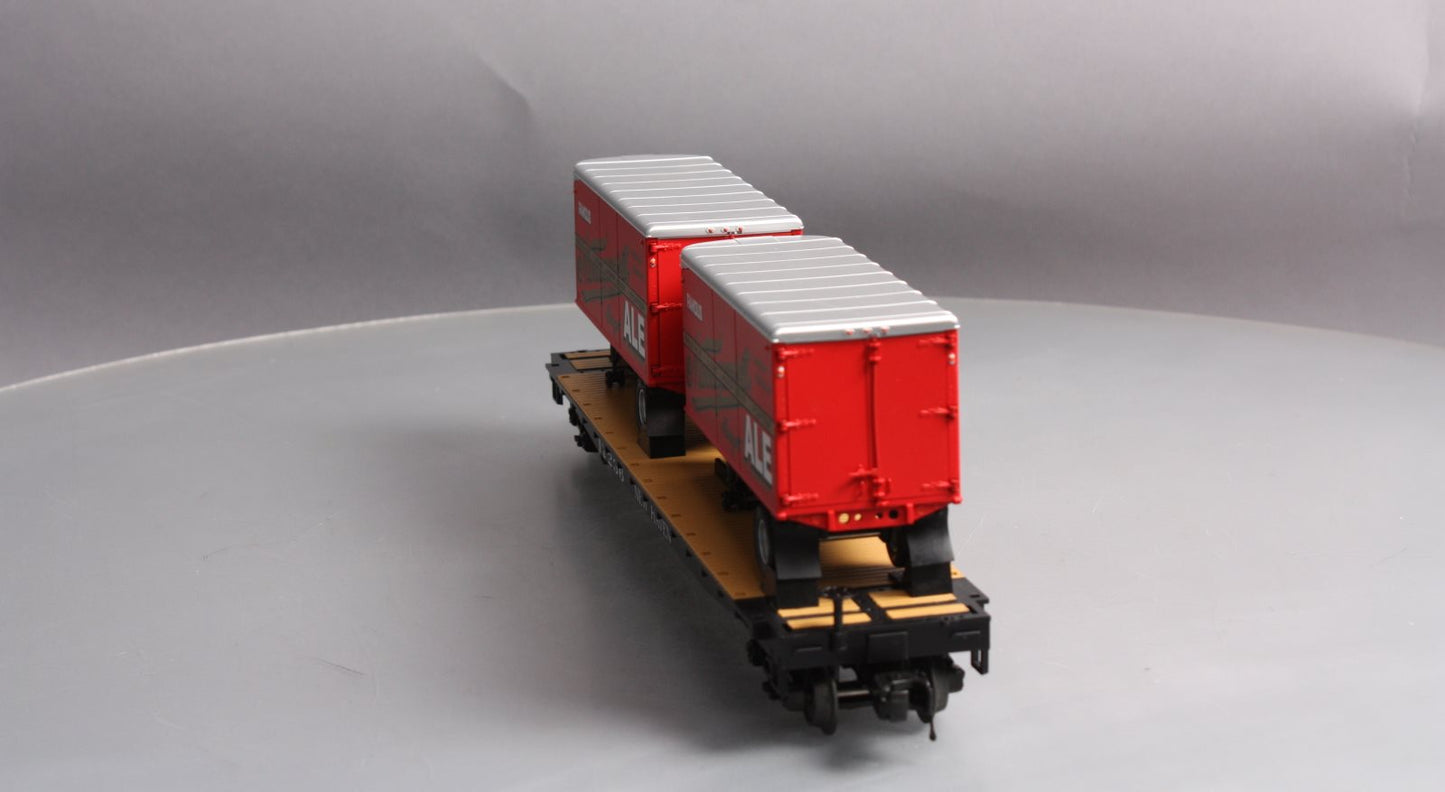MTH 20-95126 Narragansett Ale Flat Car #17236 with 2 PUP Trailers