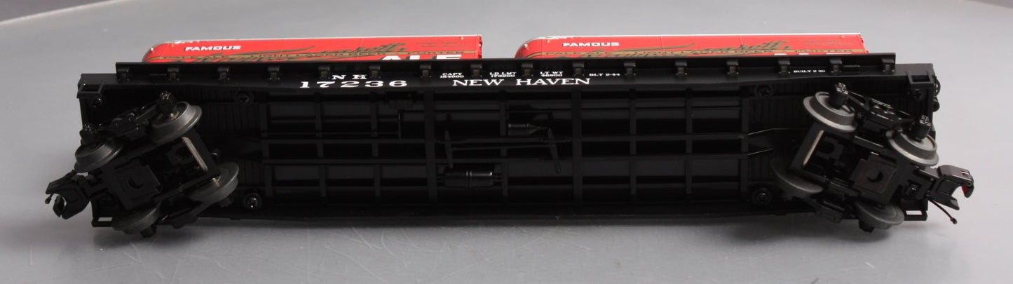 MTH 20-95126 Narragansett Ale Flat Car #17236 with 2 PUP Trailers