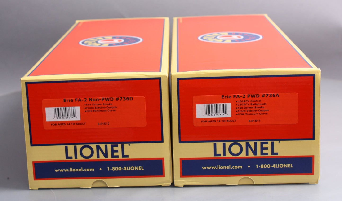 Lionel 6-81510 Erie FA-2 AA Diesel Locomotive Set #736-A/736-D with Legacy