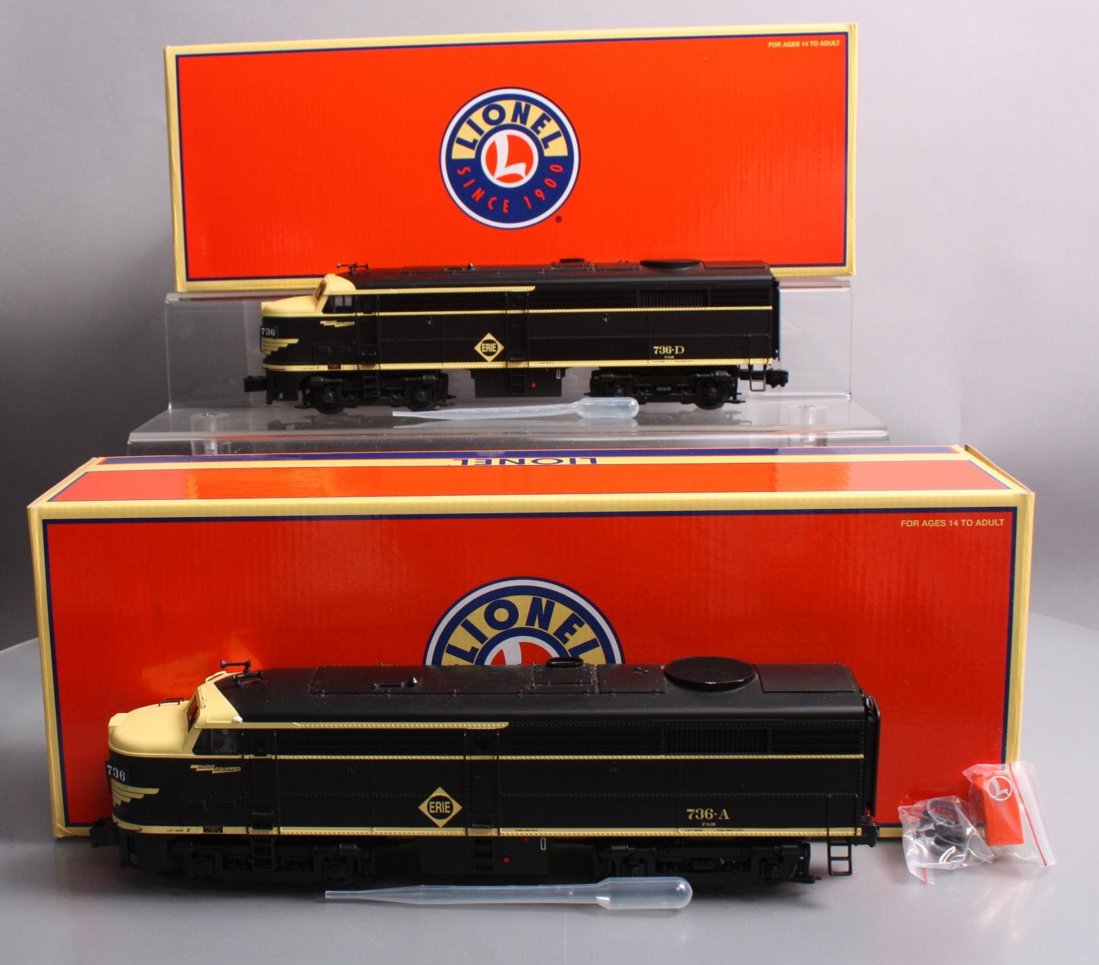 Lionel 6-81510 Erie FA-2 AA Diesel Locomotive Set #736-A/736-D with Legacy