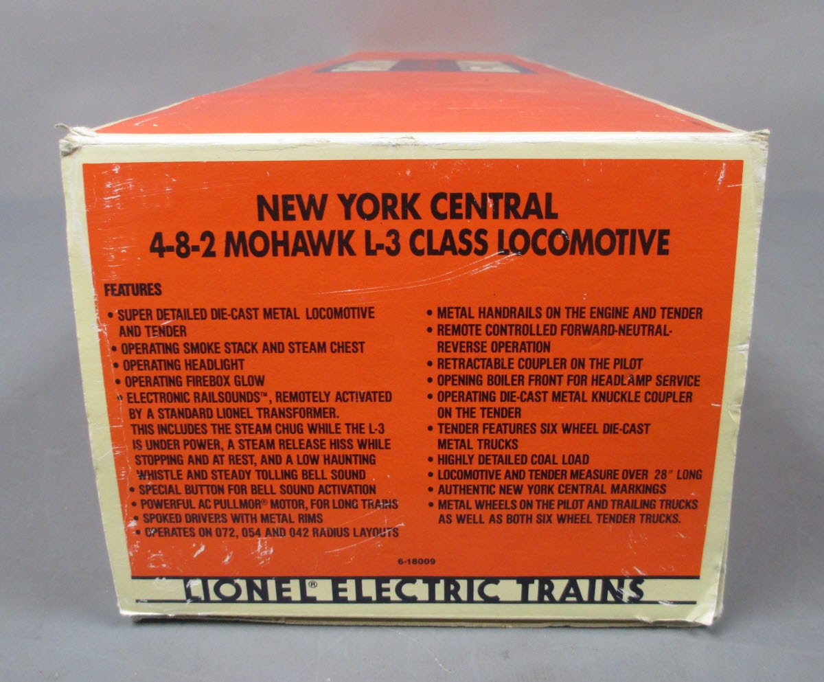 Lionel 6-18009 New York Central Mohawk 4-8-2 L-3 Steam Loco & Tender #3000 LN/Box