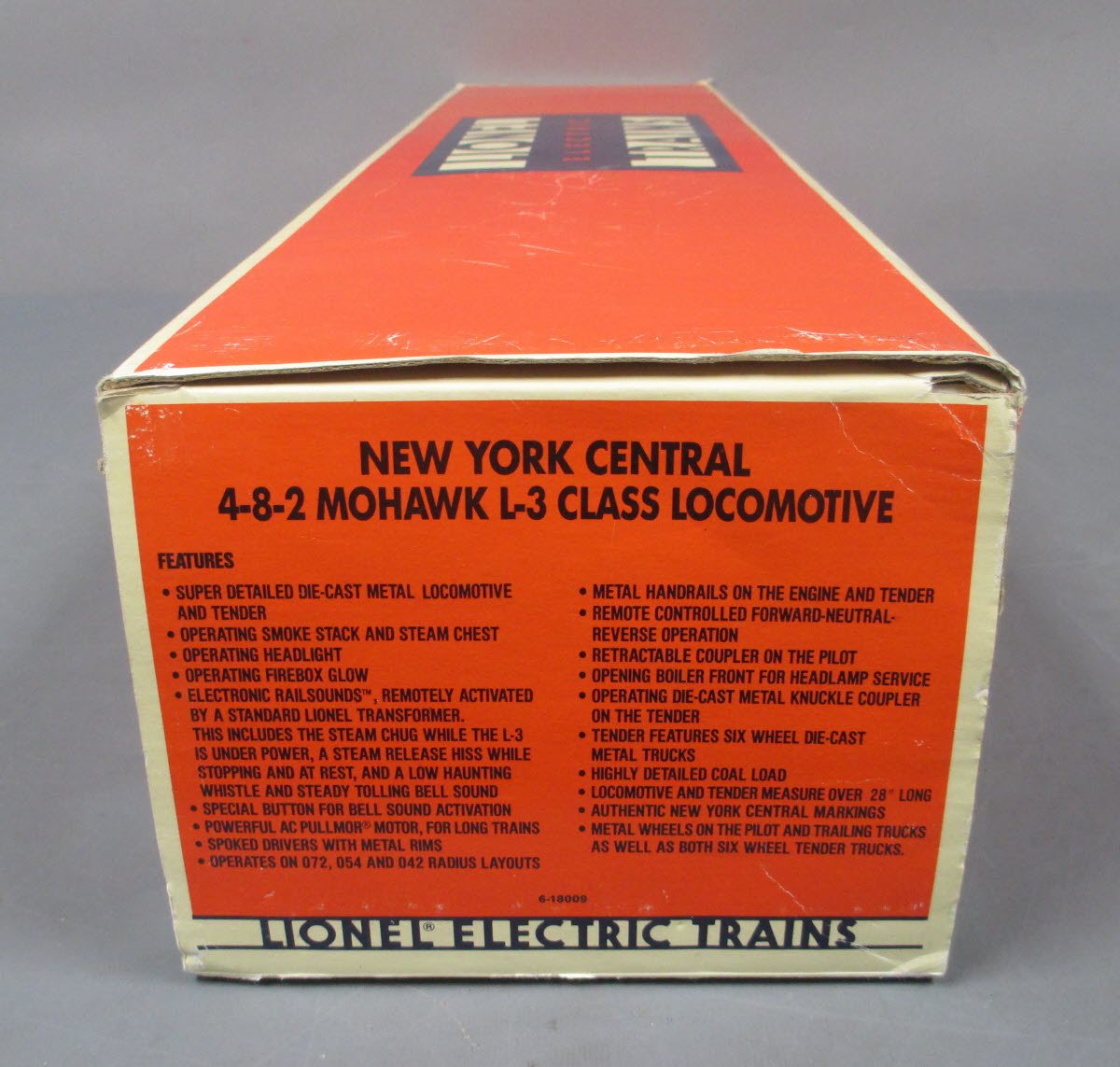 Lionel 6-18009 New York Central Mohawk 4-8-2 L-3 Steam Loco & Tender #3000 LN/Box