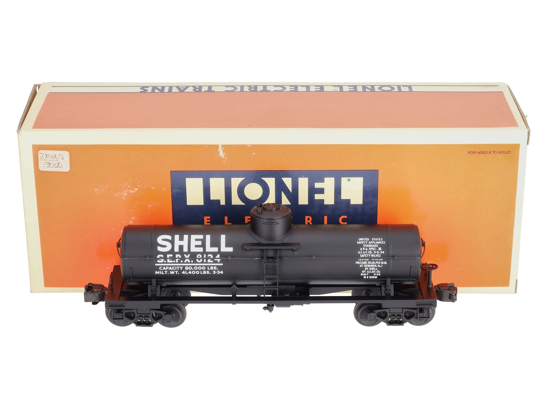 Lionel 6-51300 O Gauge Shell Semi-Scale Single Dome Tank Car #8124 LN/Box