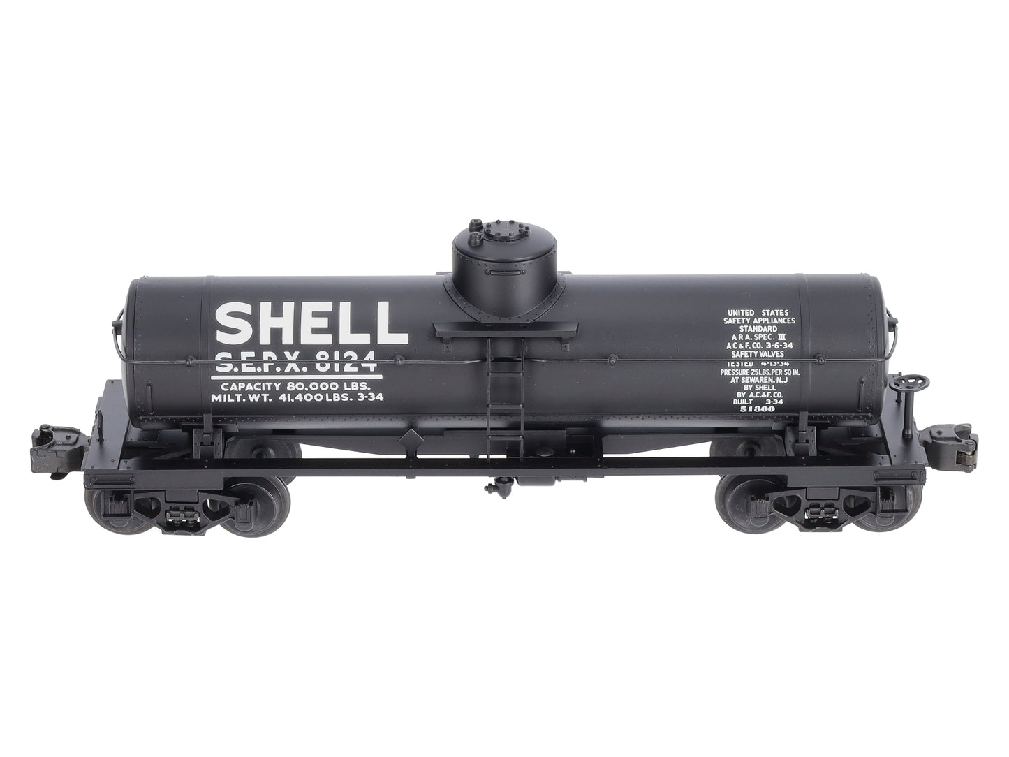 Lionel 6-51300 O Gauge Shell Semi-Scale Single Dome Tank Car #8124 LN/Box