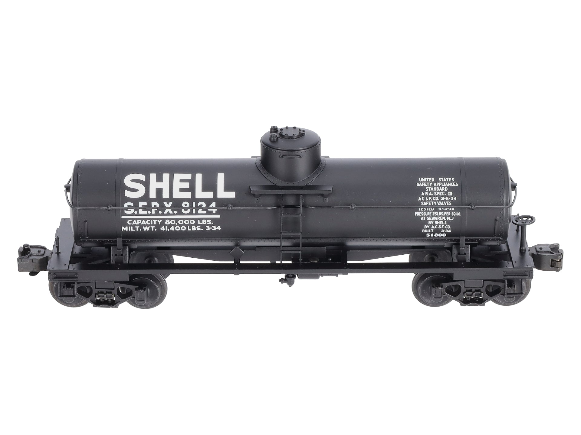 Lionel 6-51300 O Gauge Shell Semi-Scale Single Dome Tank Car #8124 LN/Box