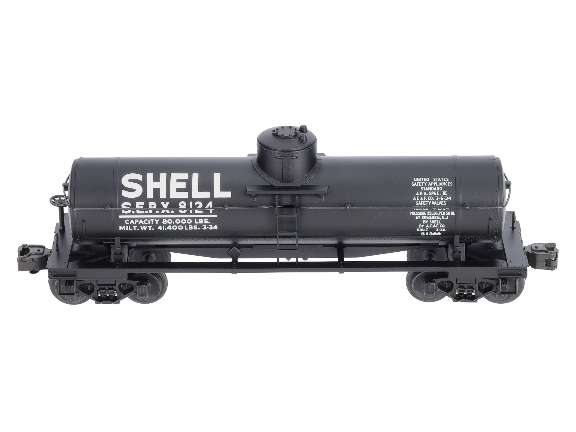 Lionel 6-51300 O Gauge Shell Semi-Scale Single Dome Tank Car #8124 LN/Box