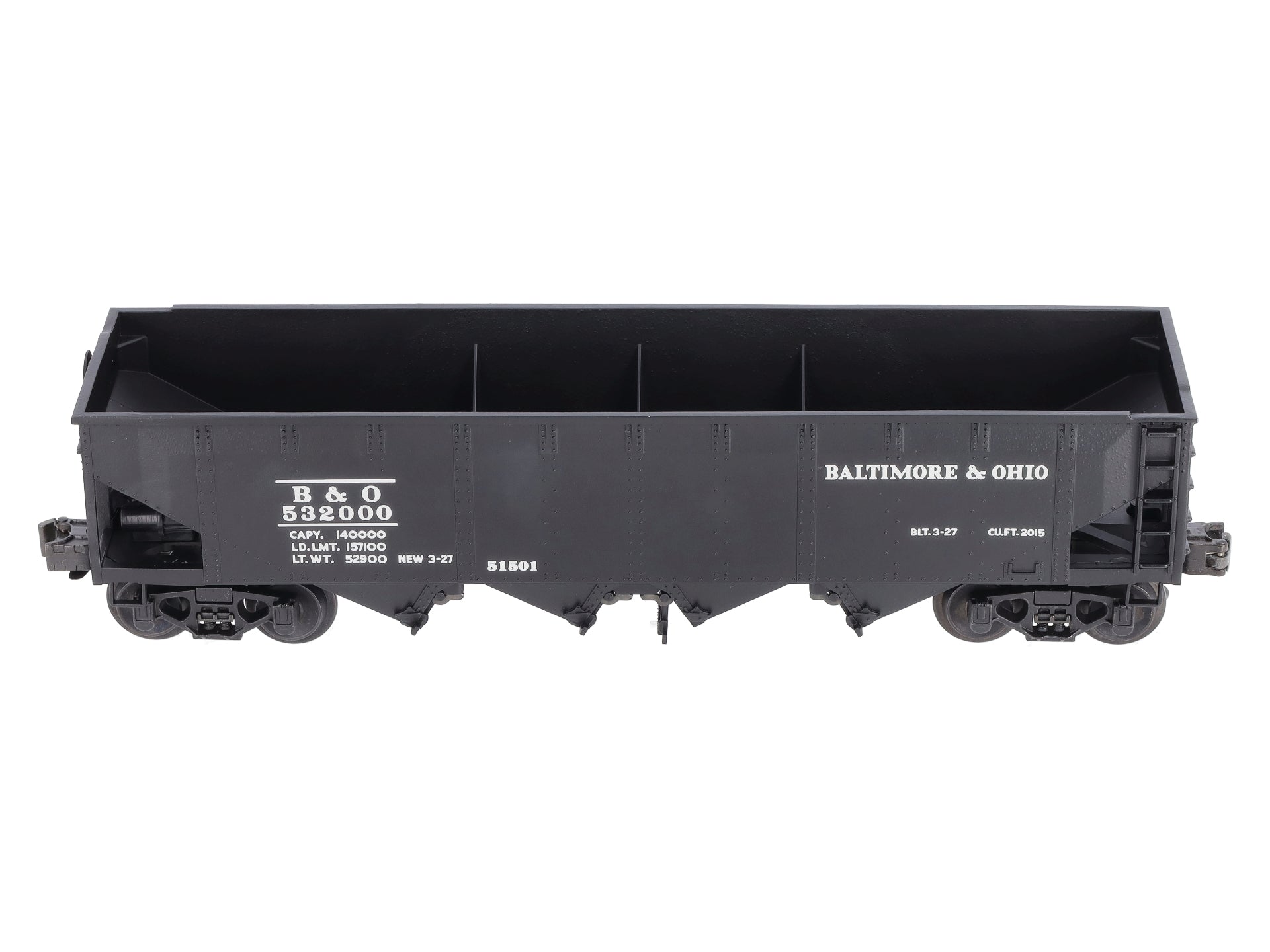 Lionel 6-51501 O Gauge Baltimore & Ohio Semi-Scale Die-Cast Hopper Car #532000 LN/Box