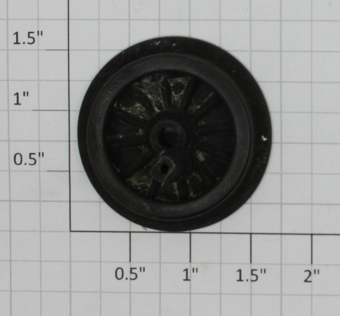 Lionel 249E-22 Black 12-Spoked Plain Wheel with Rim and Eccentric Stud
