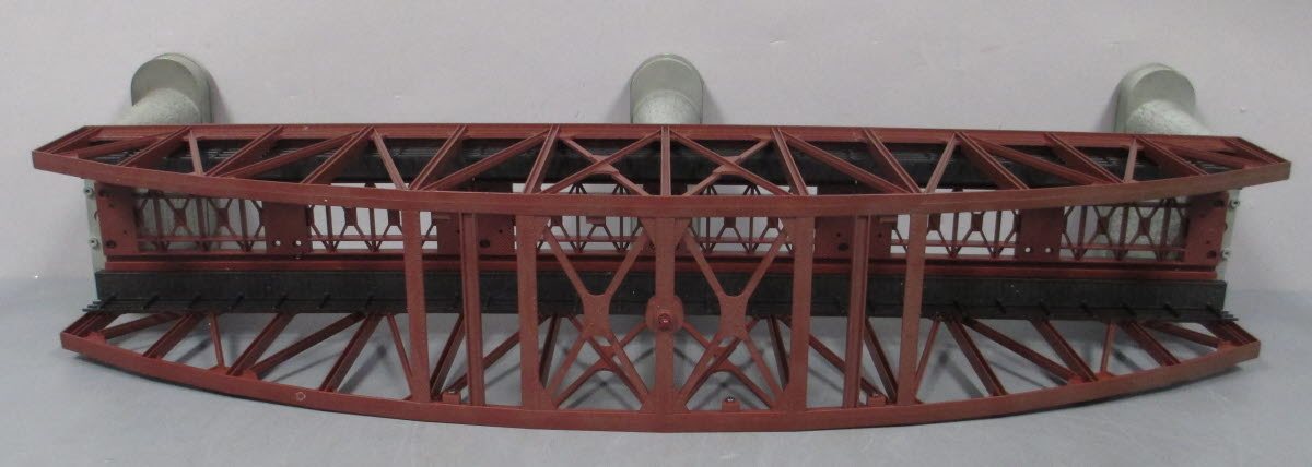 MTH 40-1031 O Gauge 30 Inch Rust Colored Steel Arch Bridge w/ Piers NIB