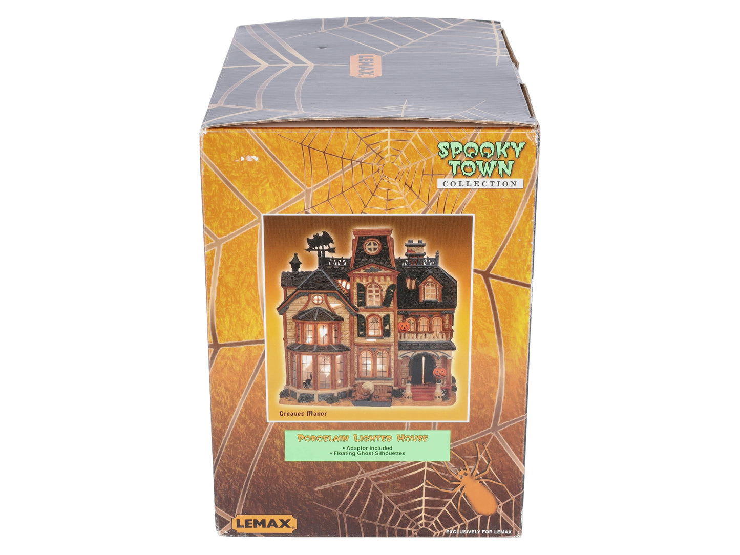 Lemax 05473A Spooky Town Lighted Greaves Manor Porcelain House EX/Box