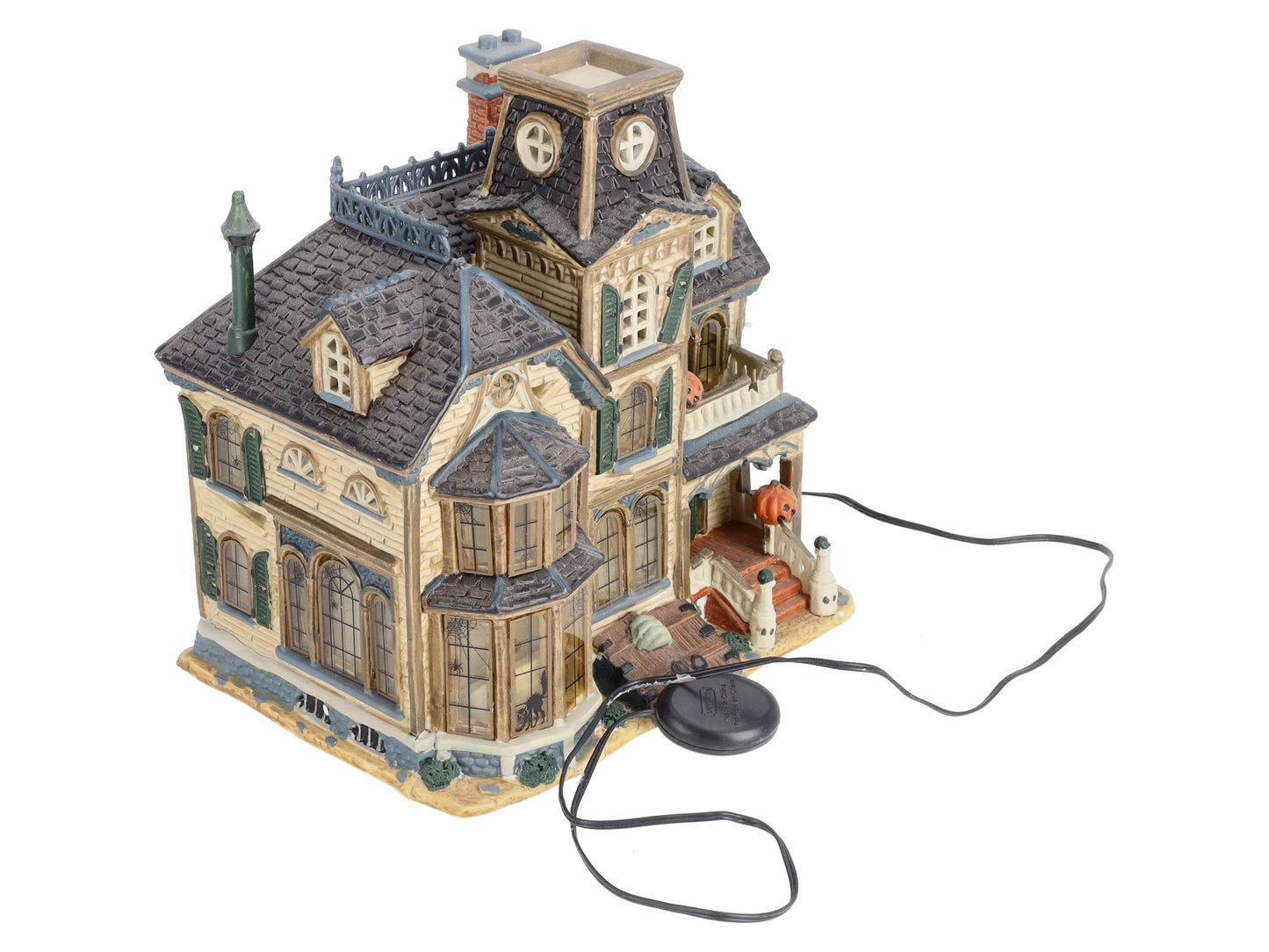 Lemax 05473A Spooky Town Lighted Greaves Manor Porcelain House EX/Box