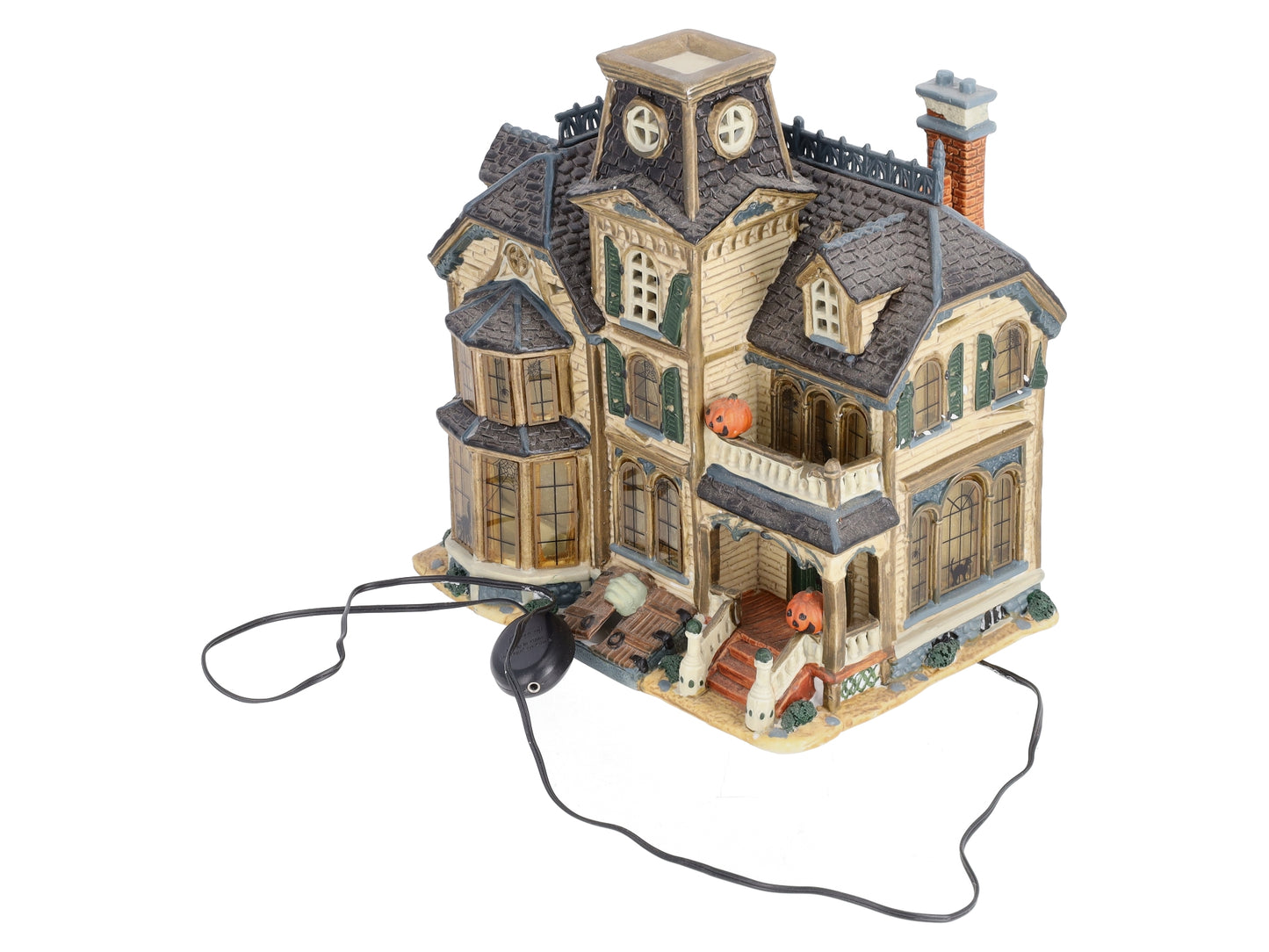 Lemax 05473A Spooky Town Lighted Greaves Manor Porcelain House EX/Box