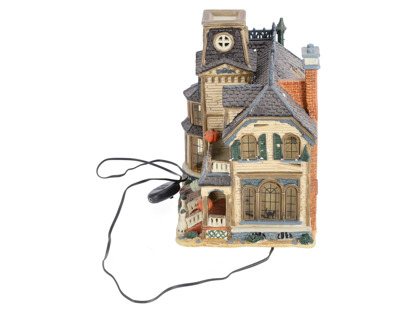Lemax 05473A Spooky Town Lighted Greaves Manor Porcelain House EX/Box