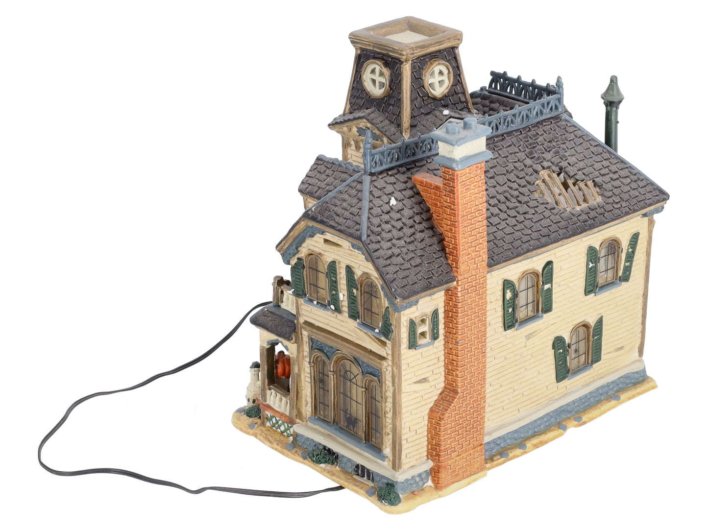 Lemax 05473A Spooky Town Lighted Greaves Manor Porcelain House EX/Box