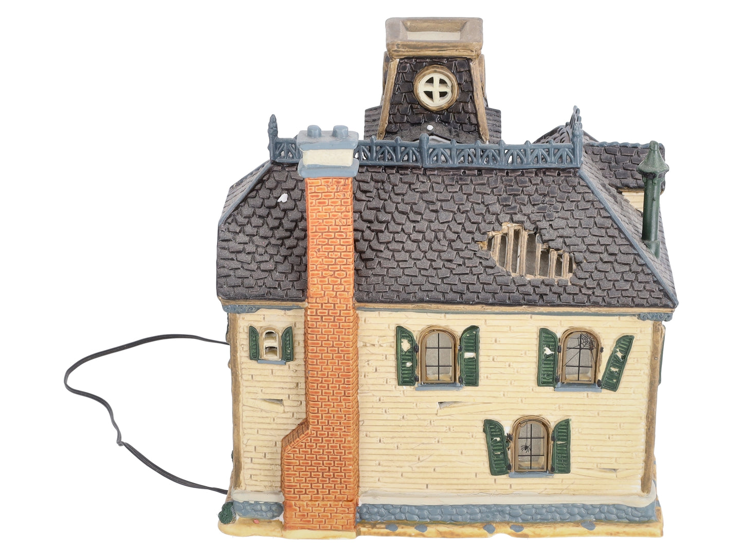 Lemax 05473A Spooky Town Lighted Greaves Manor Porcelain House EX/Box