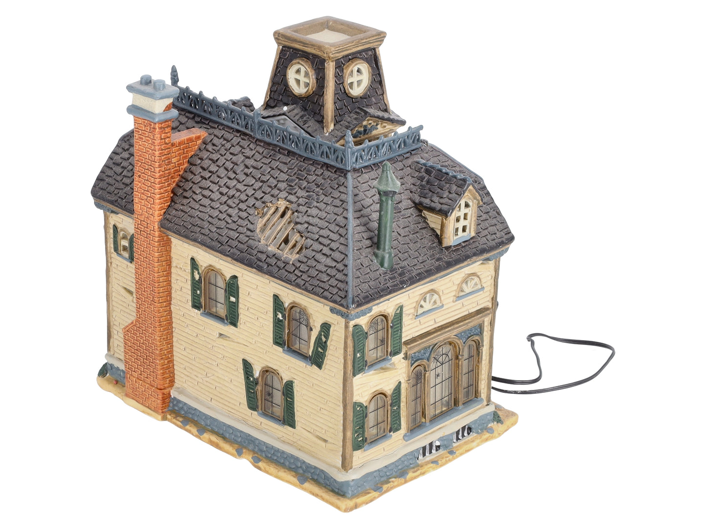 Lemax 05473A Spooky Town Lighted Greaves Manor Porcelain House EX/Box