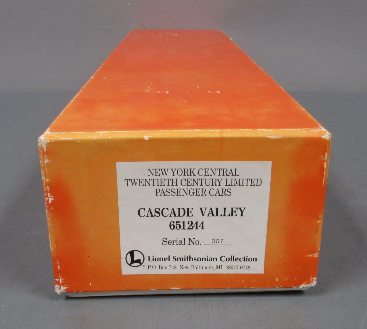 Lionel 6-51244 O Scale BRASS Smithsonian NYC Cascade Valley Passenger Car EX/Box