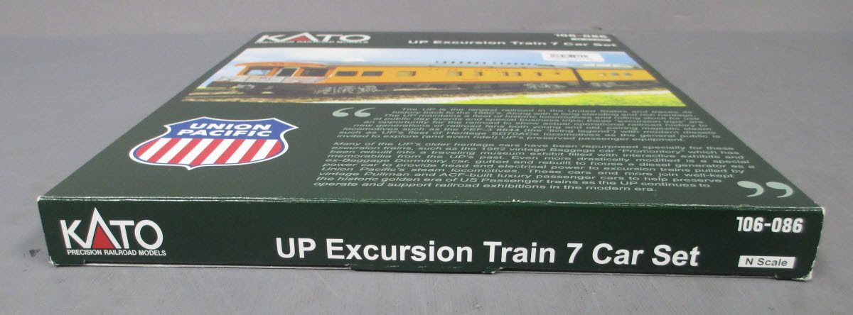 Kato 106-086 N Union Pacific Excursion Train Set (Set of 7) LN/Box