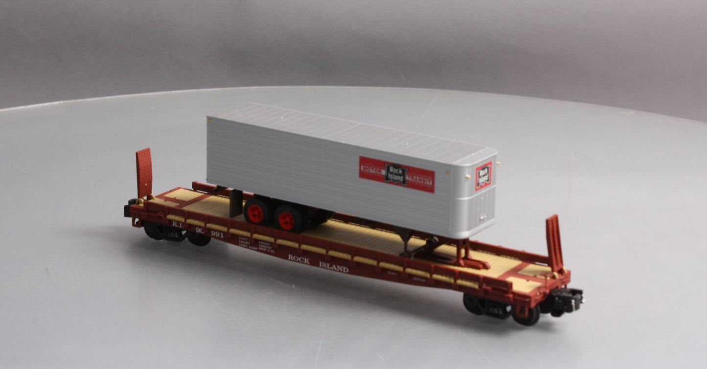 The Showcase Line 00180 S Scale TOFC Rock Island w/ RI Trailer EX/Box